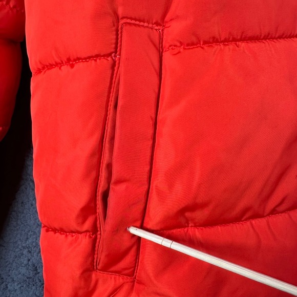 Calvin Klein Performance Puffer Jacket Inner Straps Orange Zip Hooded Women's XS - Picture 12 of 16